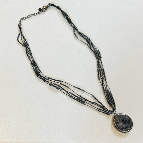 Silpada Jewelry - Silpada Sterling Silver Stormy Night Feldspar Pendent on Multi-strand Necklace
